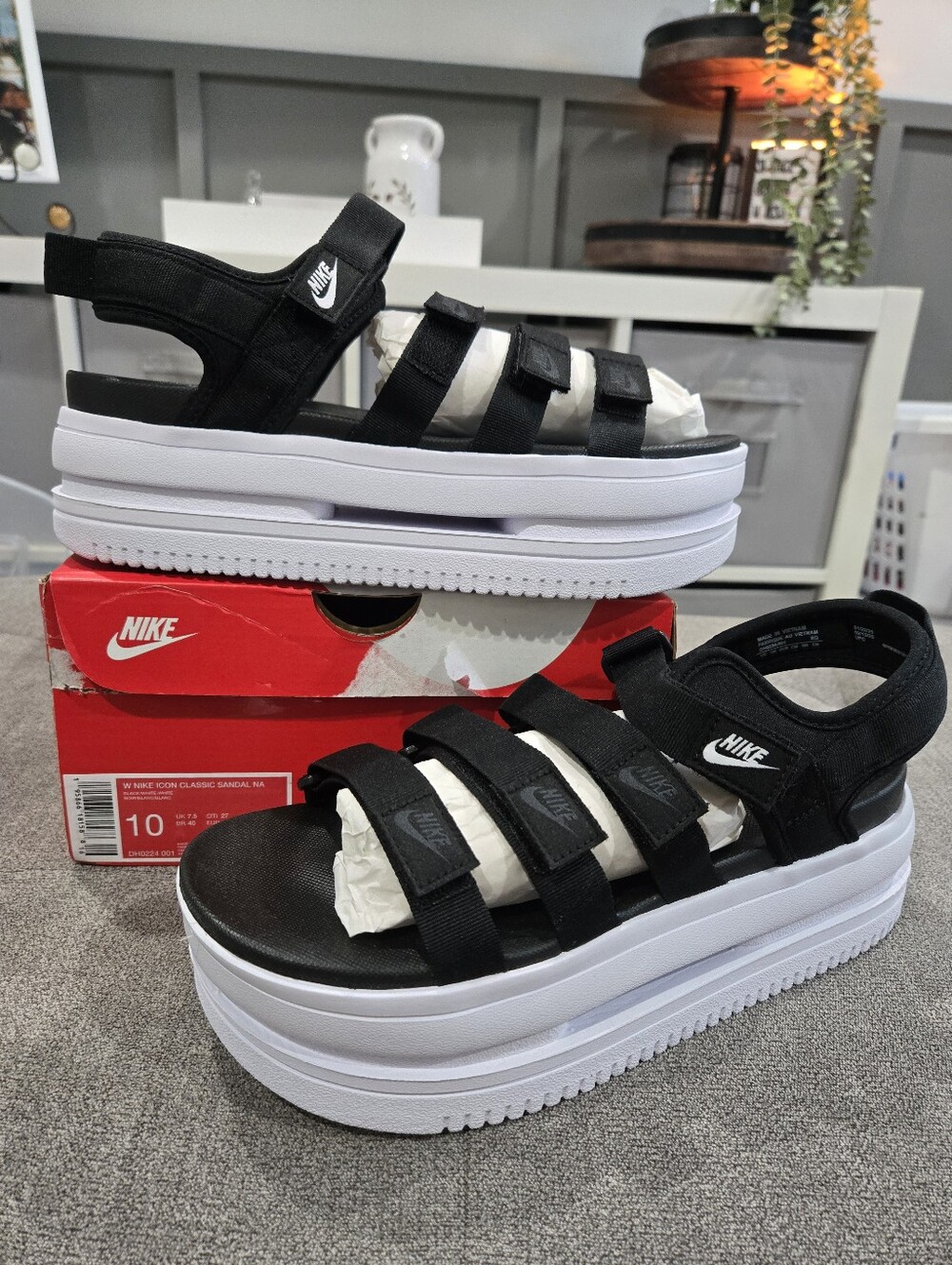 Nike‎ Black Platform Sandals
